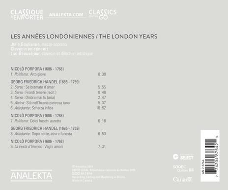 Arie - CD Audio di Georg Friedrich Händel,Nicola Porpora,Luc Beauséjour,Julie Boulianne - 2