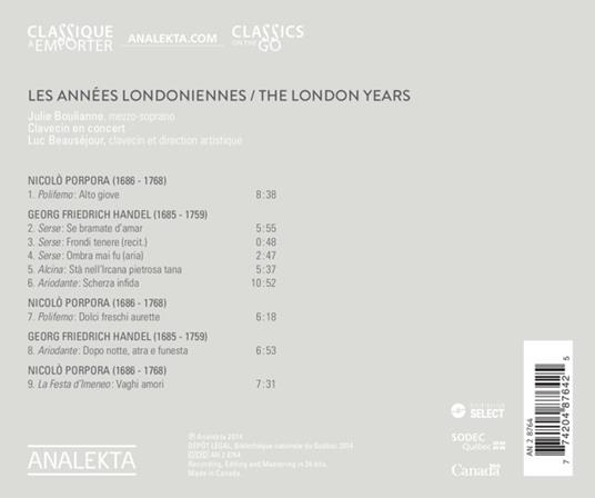 Arie - CD Audio di Georg Friedrich Händel,Nicola Porpora,Luc Beauséjour,Julie Boulianne - 2