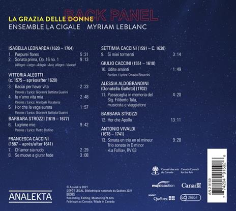 La Grazia Delle Donne - CD Audio di Ensemble La Cigale - 2