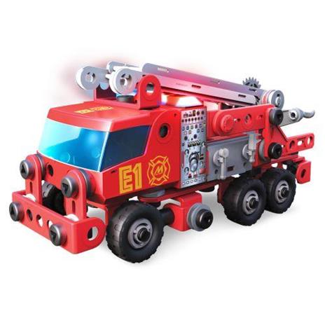 Meccano Junior, Kit di costruzione STEAM Camion dei pompieri con luci e suoni, per bambini dai 5 anni in su. 6056415 - 5