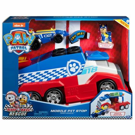 PAW Patrol , veicolo di squadra Ready, Race, Rescue Mobile Pit Stop con effetti sonori, per bambini dai 3 anni in su - 9