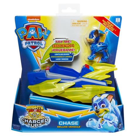 PAW Patrol , veicolo deluxe di Mighty Pups Charged Up Chase con luci ed effetti sonori - 2