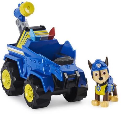 PAT PATROL - VEICOLO + DELUXE CHASE DINO RESCUE FIGURINE Paw Patrol - 6059512 - Gioco giocattolo auto a carica bambino 3 anni - 3