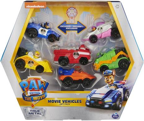 PAW Patrol Confezione regalo macchinine in metallo da 6 veicoli giocattolo die-cast da IL FILM da collezione in scala 1:55
