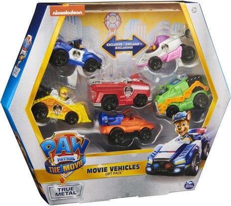 PAW Patrol Confezione regalo macchinine in metallo da 6 veicoli giocattolo die-cast da IL FILM da collezione in scala 1:55 - 5