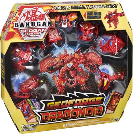 Bakugan GeoForge Dragonoid, 7 in 1, include Dragonoid True Metal esclusivo e 6 Geogan da collezione - 4