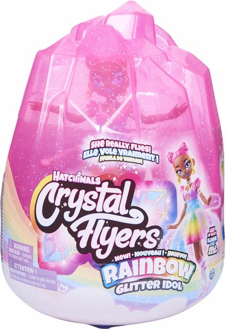 Hatchimals Pixies, Crystal Flyers, magica bambola volante Rainbow Glitter Idol con luci, giocattoli per bambine dai 6 anni in su - 2