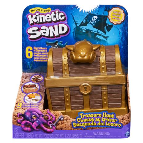 kinetic sand, set di gioco caccia al tesoro con 9 sorprese