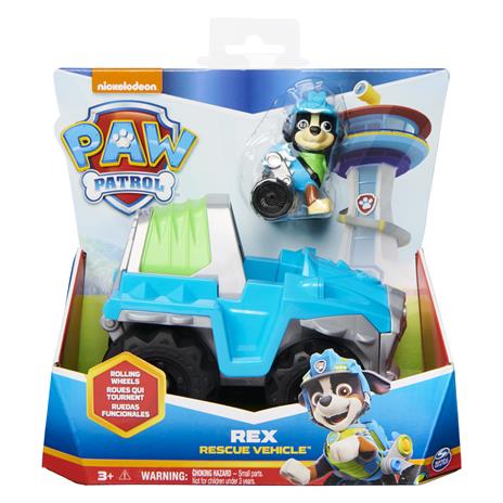PAW Patrol , Rescue Vehicle per dinosauri di Rex con action figure da collezione - 2