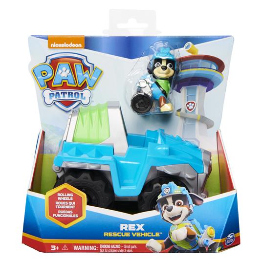 PAW Patrol , Rescue Vehicle per dinosauri di Rex con action figure da collezione - 2