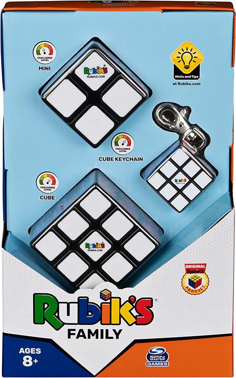 RUBIK'S Il Cubo, Family confezione regalo 3x3 + 2x2 + 3x3 portachiavi - 2