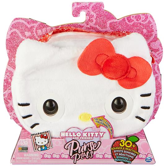 Purse Pets , Sanrio Hello Kitty and Friends, animale giocattolo e borsa interattiva Hello Kitty con oltre 30 suoni e reazioni, giocattoli per bambine