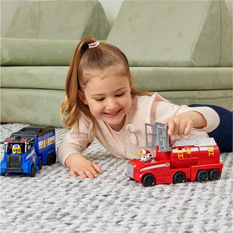 PAW Patrol , camion giocattolo trasformabile Big Truck Pups con action figure da collezione di Marshall, giocattoli per bambini dai 3 anni in su - 5