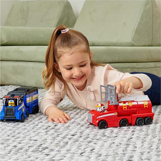 PAW Patrol , camion giocattolo trasformabile Big Truck Pups con action figure da collezione di Marshall, giocattoli per bambini dai 3 anni in su - 5