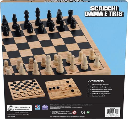 EG CLASSICI Dama, Scacchi & Tris in legno - 3