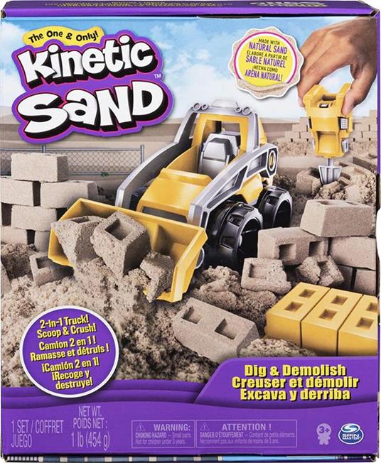 Kinetic Sand Set Cantiere con Veicolo da Lavoro, 454Gr di Sabbia, dai 3 Anni, 6044178 - 2