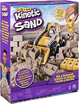 Kinetic Sand Set Cantiere con Veicolo da Lavoro, 454Gr di Sabbia, dai 3 Anni, 6044178 - 6