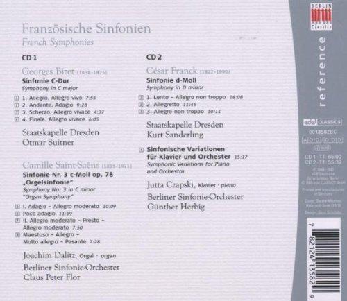 Sinfonie francesi - CD Audio di Georges Bizet,Camille Saint-Saëns,César Franck,Kurt Sanderling,Otmar Suitner,Günther Herbig,Staatskapelle Dresda - 2