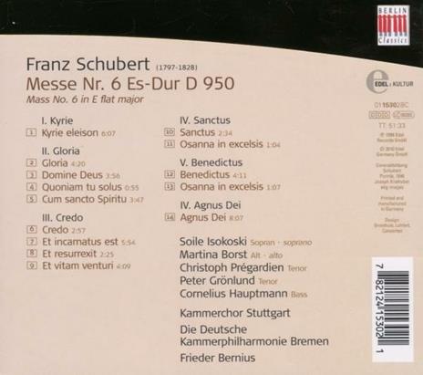 Messa D950 - CD Audio di Franz Schubert - 2