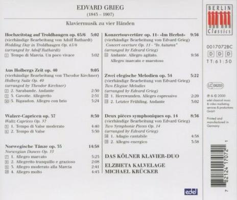 Musica per pianoforte a 4 mani - CD Audio di Edvard Grieg - 2