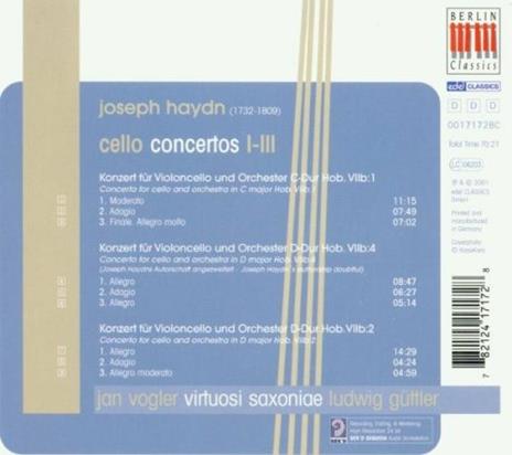 Concerti per violoncello n.1, n.2, n.3 - CD Audio di Franz Joseph Haydn,Jan Vogler,Ludwig Güttler,Virtuosi Saxoniae - 2