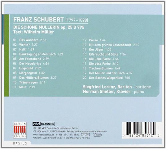 Die Schöne Müllerin (Berlin Basics) - CD Audio di Franz Schubert,Siegfried Lorenz - 2