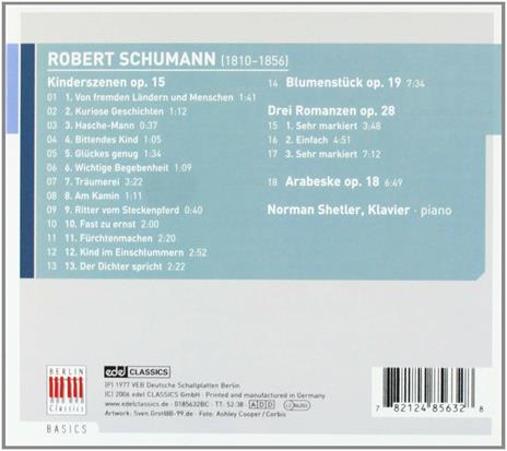 Kinderszenen (Berlin Basics) - CD Audio di Robert Schumann,Norman Shetler - 2