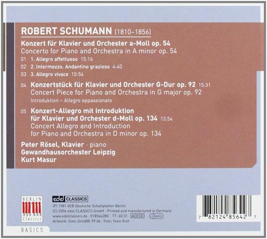 Concerto per pianoforte (Berlin Basics) - CD Audio di Robert Schumann - 2