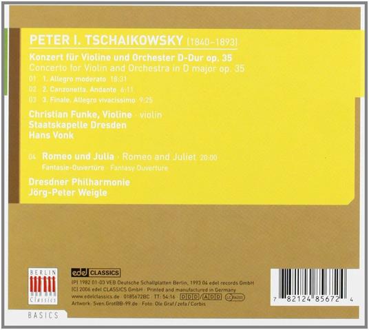 Concerto per violino - Romeo e Giulietta (Berlin Basics) - CD Audio di Pyotr Ilyich Tchaikovsky - 2