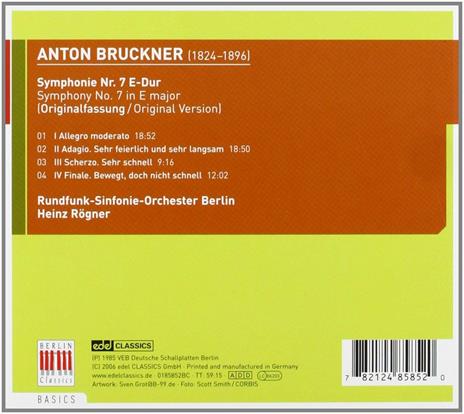 Sinfonia n.7 (Berlin Basics) - CD Audio di Anton Bruckner,Heinz Rögner - 2