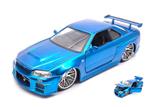 Fast & Furious Brian's Nissan Skyline Gt-R 2002 Metallic Blue 1:24 Model Jada97173