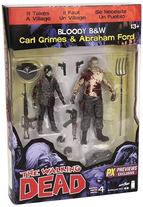 Action Figure The Walking Dead Series 4 Bloody Carl Grimes And Abraham Ford di azione Set McFarlane - 4