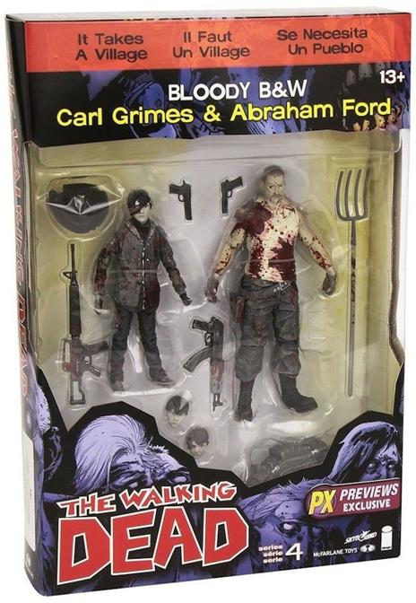 Action Figure The Walking Dead Series 4 Bloody Carl Grimes And Abraham Ford di azione Set McFarlane - 3