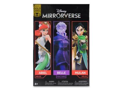 Disney Mirrorverse Action Figures Princess Pack Mulan, Belle (Fractured) & Arielle (Gold Label) 13 - 18 Cm McFarlane Toys