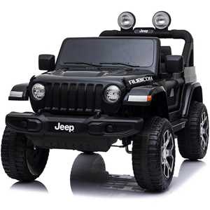 Giocattolo Auto Elettrica Per Bambini Jeep Wrangler Rubicon Nera Con R/C 12v, Sedile In Pelle, Bluetooth E Fm Baby Car