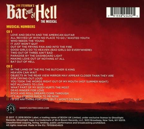 Bat Out of Hell. The Musical (Colonna sonora) - CD Audio di Jim Steinman - 2