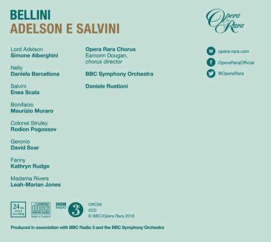 Adelson & Salvini - CD Audio di Vincenzo Bellini,BBC Symphony Orchestra,Daniele Rustioni - 2