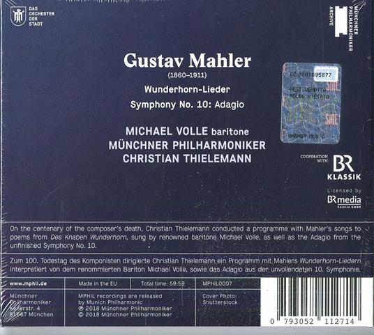 Wunderhorn Lieder - Sinfonia n.10 - CD Audio di Gustav Mahler,Christian Thielemann,Münchner Philharmoniker - 2