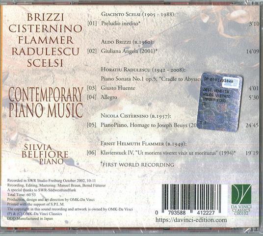 Musica contemporanea per pianoforte - CD Audio di Silvia Belfiore - 2