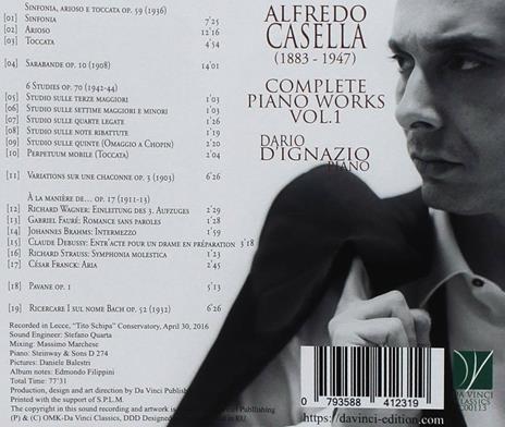 Musica completa per pianoforte vol.1 - CD Audio di Alfredo Casella,Dario D'Ignazio - 2