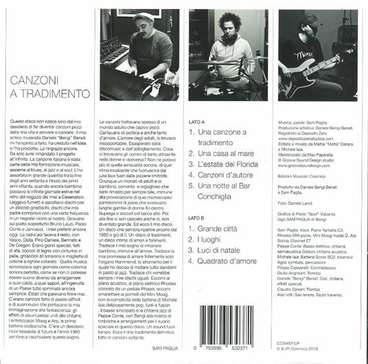 Canzoni a tradimento - Vinile LP di Sam Paglia - 2