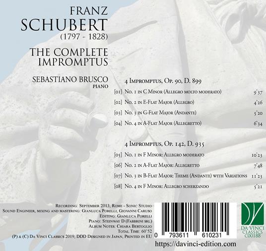 The Complete Impromptus - CD Audio di Franz Schubert,Sebastiano Brusco - 2
