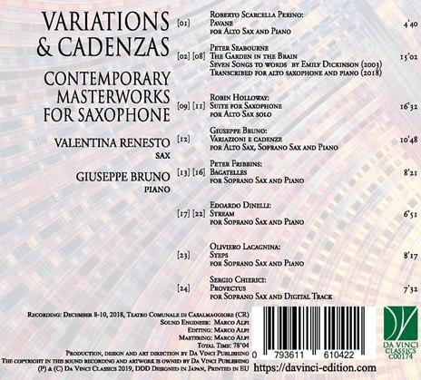Variations & Cadenzas - CD Audio di Valentina Renesto,Giuseppe Bruno - 2