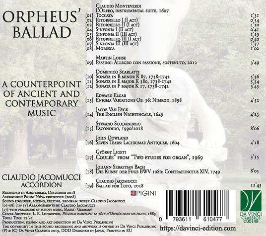 Orpheus' Ballad - CD Audio di Claudio Jacomucci - 2