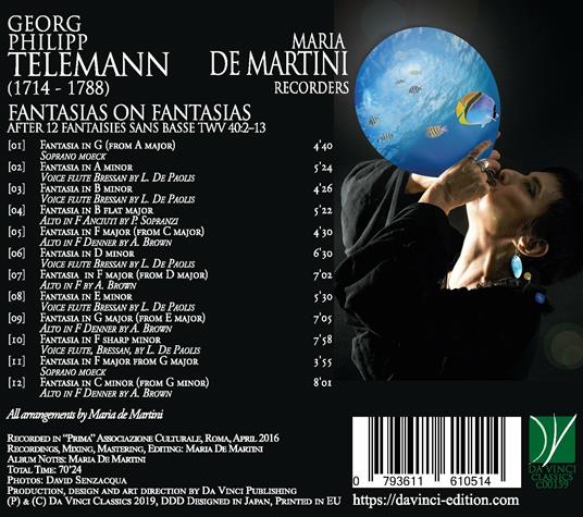 Fantasias on Fantasias - CD Audio di Georg Philipp Telemann,Maria De Martini - 2