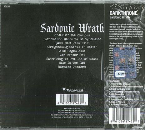 Sardonic Wrath - CD Audio di Darkthrone - 2