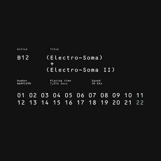 Electro-Soma I-II Anthology - CD Audio di B12