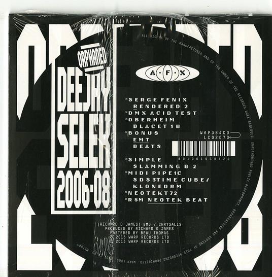 Orphaned Deejay Ep - CD Audio di AFX - 2