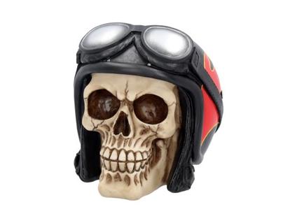 Skull Con Cappello Hell Fire Biker Casco Statua Nemesis Now