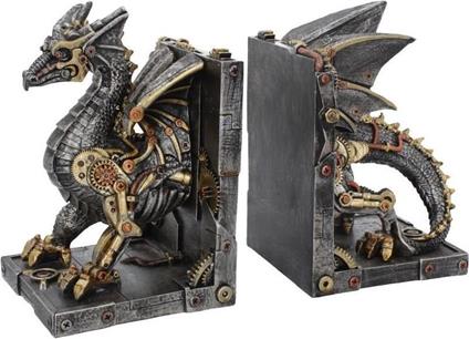 Nemesis Now: Steampunk Dragon Bookends